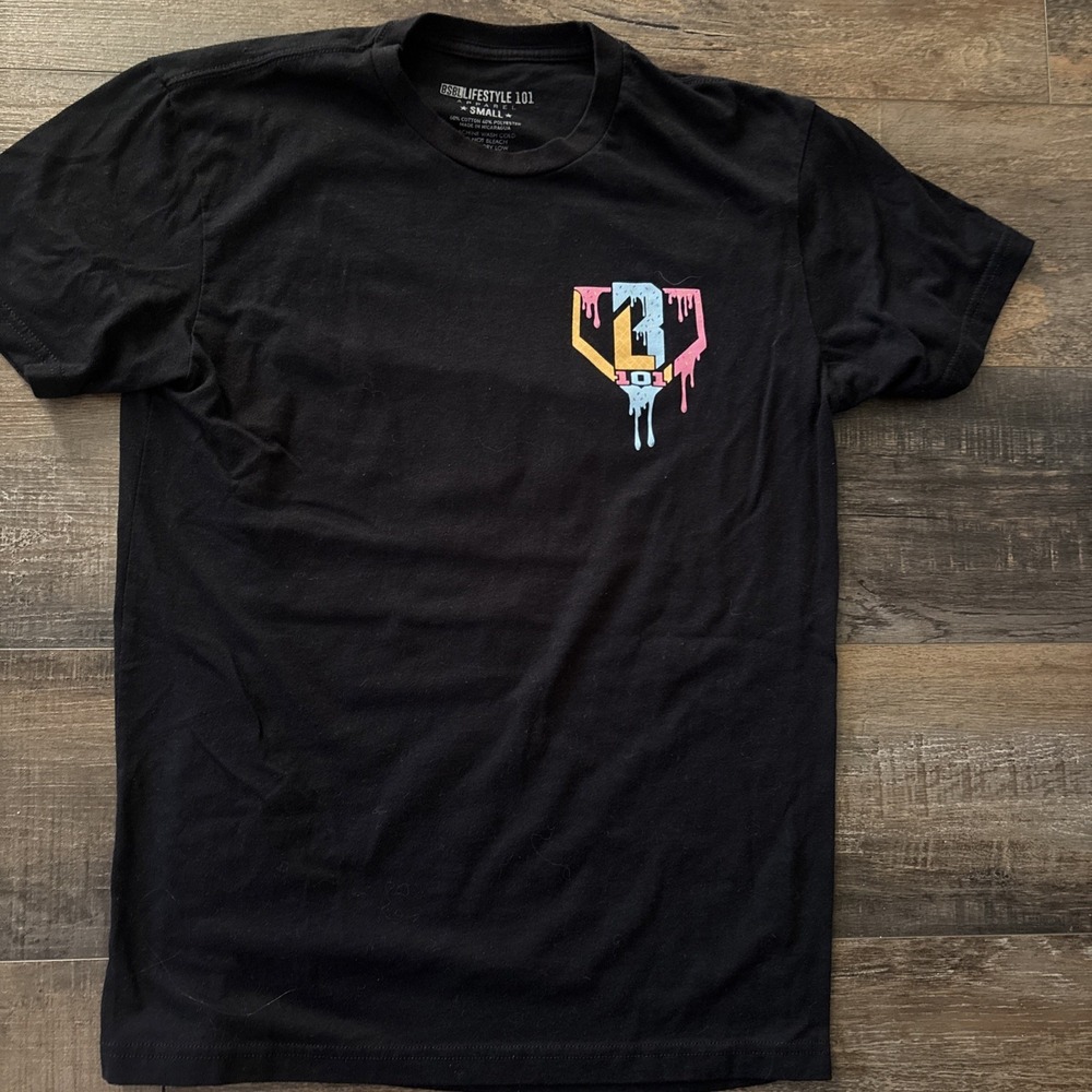 BSBL Lifestyle 101 Small  Drip Graphic T-Shirt Black Ice Cream Baseball
